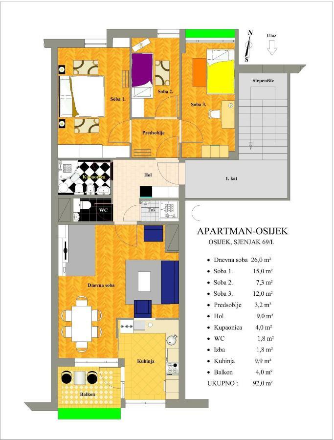 Apartman 오시예크 외부 사진